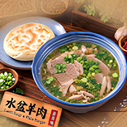 Lamb Soup with Plain Burger / 水盆羊肉
