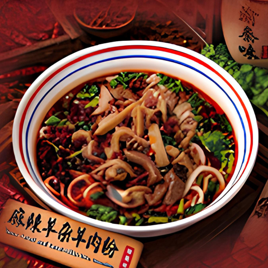 Spicy Lamb and Lamb Offal Rice Noodles / 麻辣丰杂丰肉粉