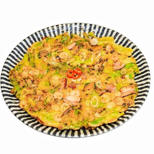 #C. Seafood Scallion Pancake (Pajeon)