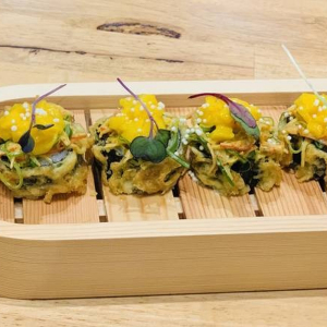 Salmon Tempura Mango Passion Roll