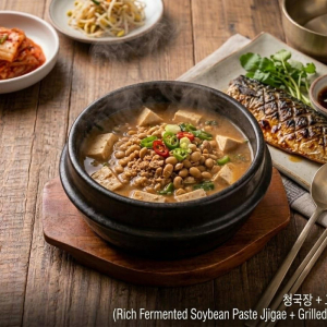 Soybean Paste Soup + Grilled Mackerel / 청국장 + 고등어구이