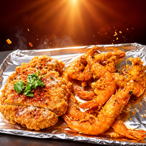 Juicy Sichuan Pepper Chicken Cutlet and Crispy Shrimp 爆汁藤椒鸡排酥脆大虾
