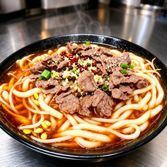 Juicy Beef Udon Noodles 爆汁牛肉乌冬面