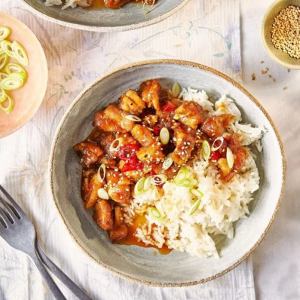 Honey-Glazed Chicken Rice
