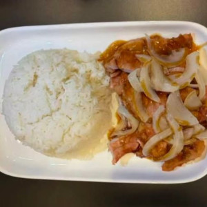 Pan-Fried Pork Chop and Onion Sauce with Rice 洋葱猪扒饭