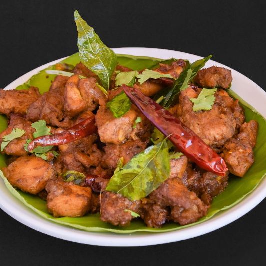 Chicken Gramathu Varuval (Bone-in)