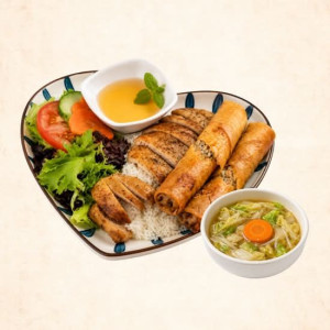 Grilled Chicken & Spring Rolls