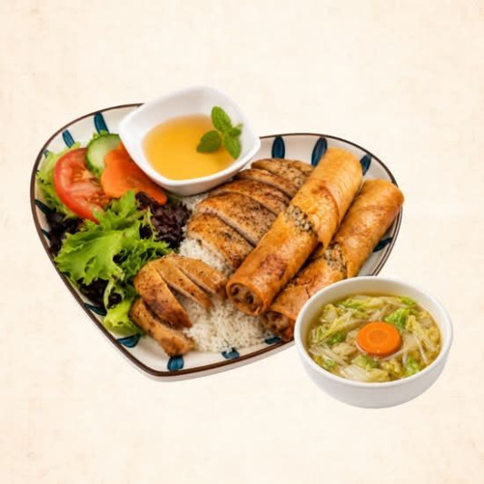Grilled Chicken & Spring Rolls