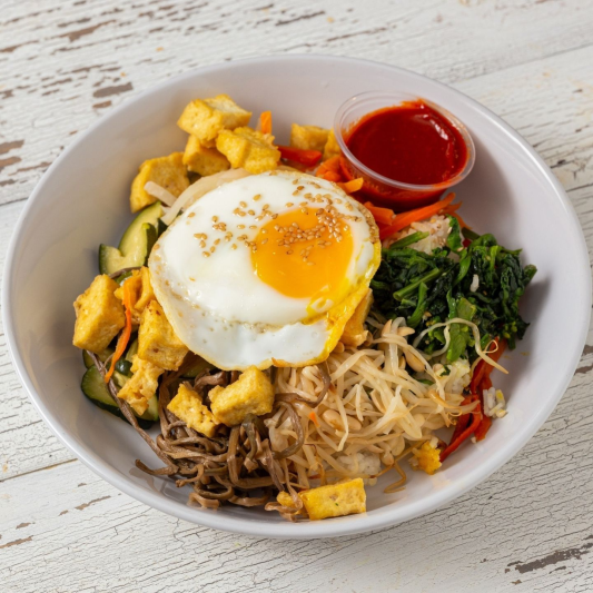 Tofu Hot Stone Bibimbap (Dolsot Bibimbap)
