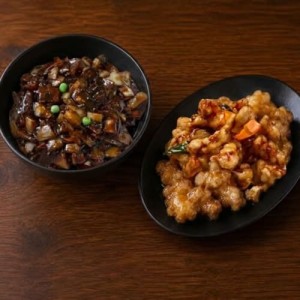 Jajang Udon (Black Bean Sauce) and Tangsyuyuk (Sweet and Sour Pork) Combo