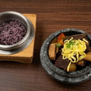 Stone Pot Galbi-Jjim (Braised Short Ribs) and Stone Pot Rice Combo