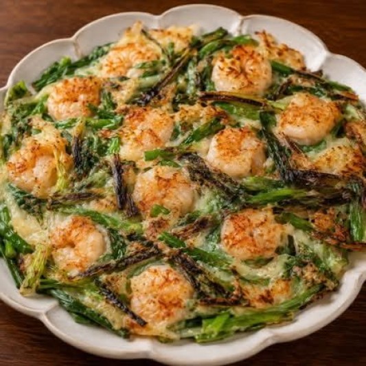 Chives and Shrimp Buchimgae (Savory Pancake)