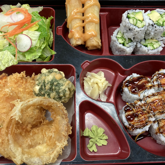 Vegetarian Tempura & Roll Bento