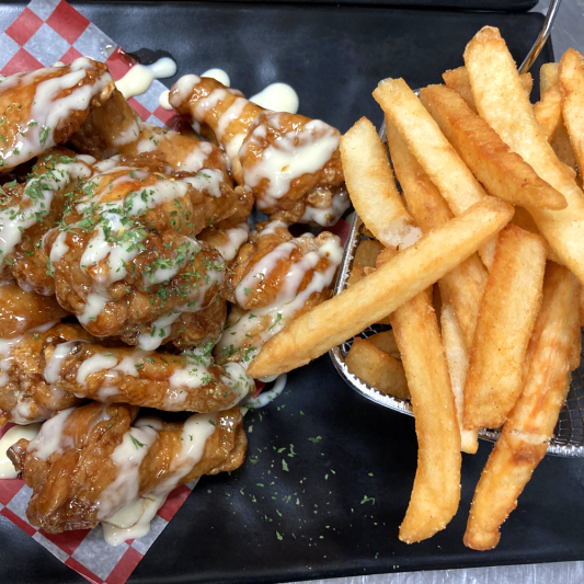 Macao Chicken Wings and Fries